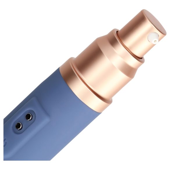 Loveline Travel - vibratorski masažer z rezervoarjem za lubrikant - modra