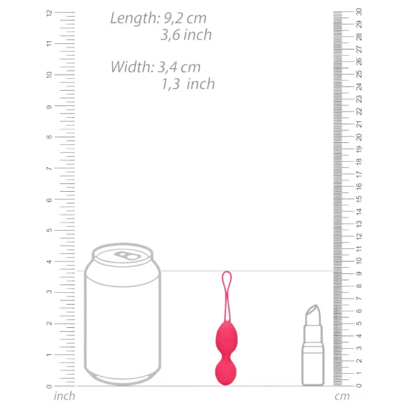 Loveline - gejša kroglica z vibracijo in rebrasto površino - roza