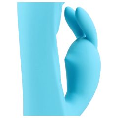   Loveline - baterijski, vodoodporen vibrator zajček z vzvodom za ščemenje (modra barva)