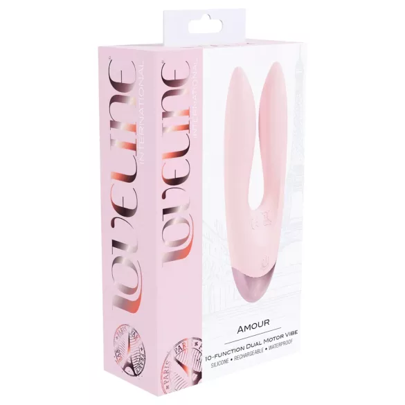 Loveline Amour - dvojni vibrator s kraki - roza