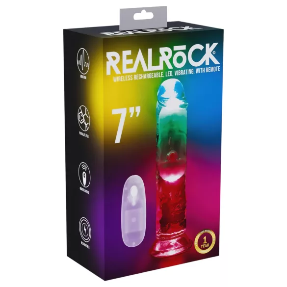 REALROCK - vibrator z LED osvetlitvijo - 15 cm