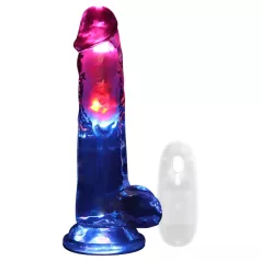   REALROCK - vibrator z modom svetlenja in modom za moda - 20 cm