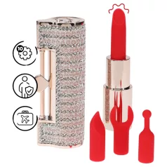   Loveline Angel - vibrator v obliki šminke s 4 nastavki (rožnate barve)