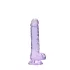 RealRock - realistični dildo - prozoren vijoličen - 17 cm