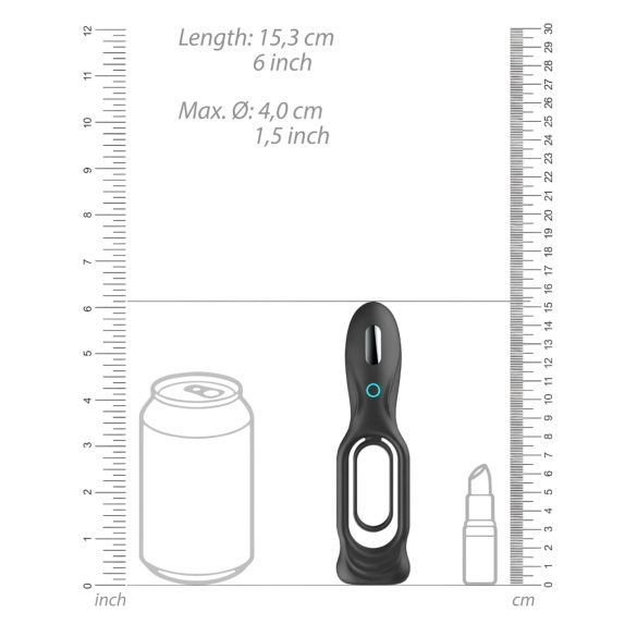 No.88 - vibracijski obroč za penis - črna