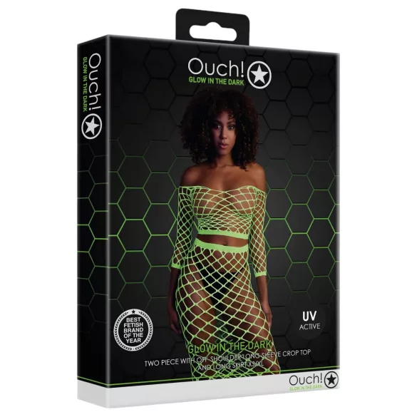 Ouch! - žareče krilo in top - neon zeleno