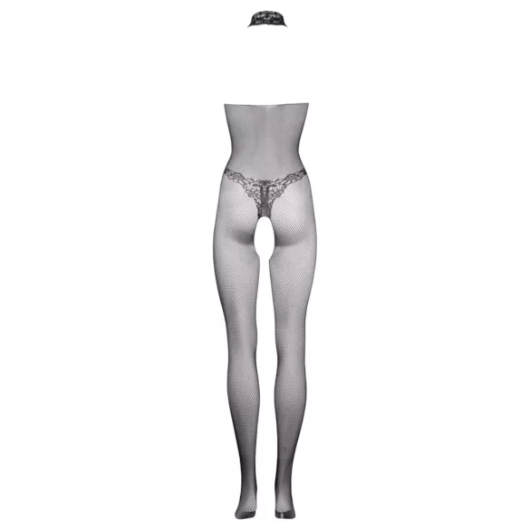 Le Désir - čipkast mrežast pajac (črn) - S-XL