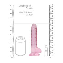 REALROCK - prozoren realistični dildo - roza (17 cm)