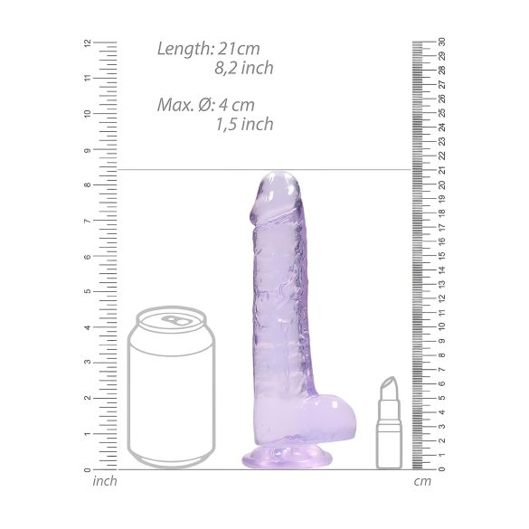 RealRock - realistični dildo - lila - 19 cm
