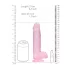 RealRock - realistični dildo - prozoren roza - 19 cm