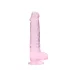 RealRock - realistični dildo - prozoren roza - 19 cm