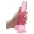 RealRock - realistični dildo - prozoren roza - 19 cm