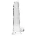 RealRock - realistični dildo - prozoren - 19 cm