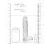 RealRock - realistični dildo - prozoren - 19 cm