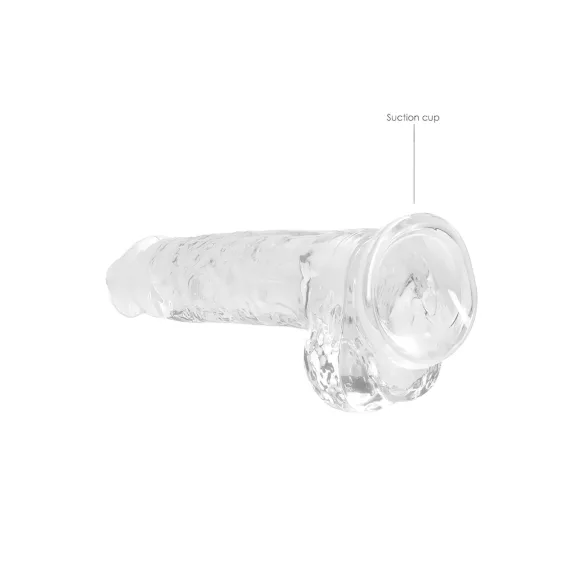 RealRock - realistični dildo - prozoren - 19 cm
