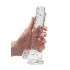 RealRock - realistični dildo - prozoren - 19 cm