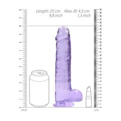 REALROCK - prozoren realistični dildo - vijolični (22 cm)