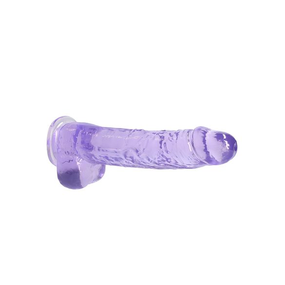 RealRock - realistični dildo - prozoren, vijoličen, 22 cm