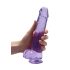 RealRock - realistični dildo - prozoren, vijoličen, 22 cm