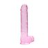 RealRock - realistični dildo - roza prozoren - 22 cm