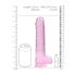 RealRock - realistični dildo - roza prozoren - 22 cm