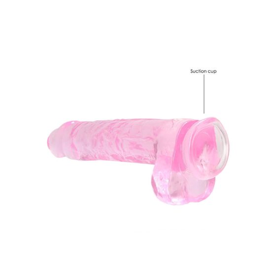 REALROCK - prozoren realističen dildo - roza (22cm)