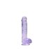 REALROCK - prozoren realistični dildo - vijoličen (15 cm)