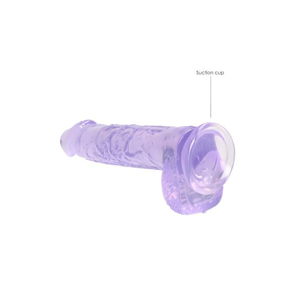 REALROCK - prozoren realistični dildo - vijoličen (15 cm)
