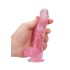 REALROCK - prozoren realističen dildo - roza (15cm)