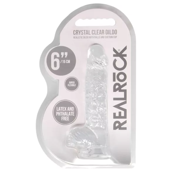 RealRock - prozoren realistični dildo - 15 cm