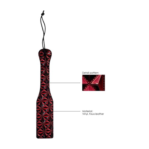 Ouch - erotična lopatica z vzorcem diamantov - rdeča