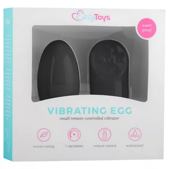 Easytoys - vibracijsko jajce z daljinskim upravljalnikom - 7 načinov - črna