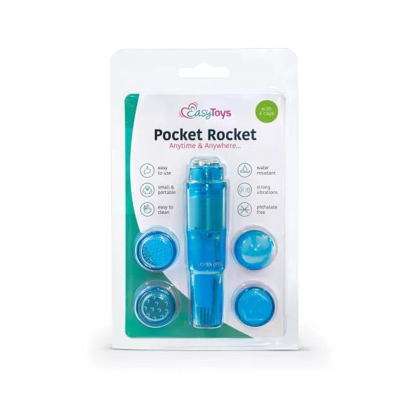 Easytoys - mini vibrator set za stimulacijo - 5-delni - modra