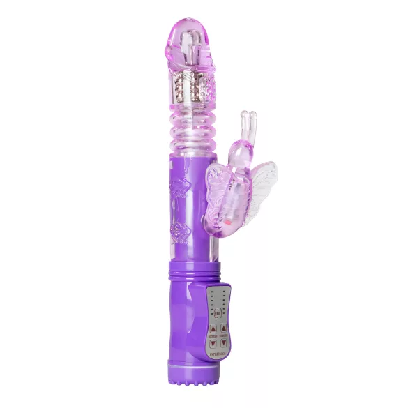 Easytoys Butterfly - vibrator z rotacijo in potiskanjem - vijoličen