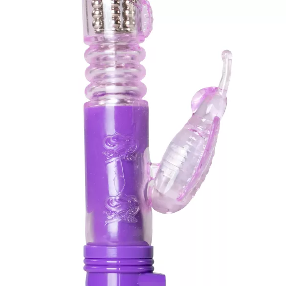 Easytoys Butterfly - vibrator z rotacijo in potiskanjem - vijoličen