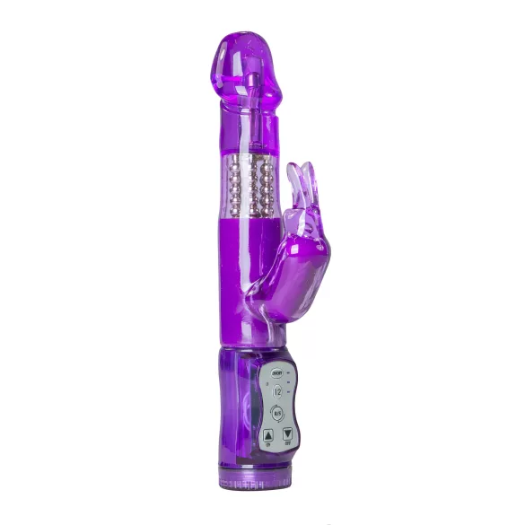 Easytoys Rabbit - vibrator z vrtljivimi perlicami in klitoralnim nastavkom