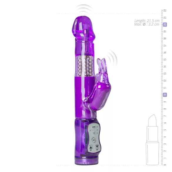 Easytoys Rabbit - vibrator z vrtljivimi perlicami in klitoralnim nastavkom