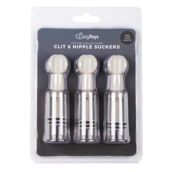 Easytoys - vakuumska črpalka za bradavičke in klitoris - set 3 kos
