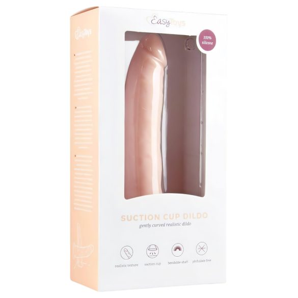 Easytoys - dildo s priseskom - silikon - 21 cm - naravna barva