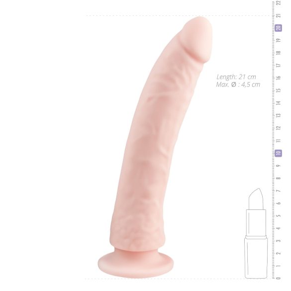 Easytoys - dildo s priseskom - silikon - 21 cm - naravna barva