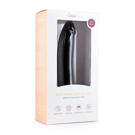Easytoys - 100% silikonski dildo (21 cm) - črn