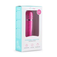 Easytoys Diamond - vibrator z zavito palico (roza)
