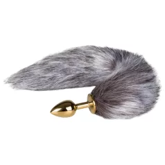   Easytoys Fox NO5 - kovinski analni čep z lisjim repom - zlato-srebrna