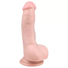   Easytoys - dildo s testisi in priseskom - 15 cm - naravna barva