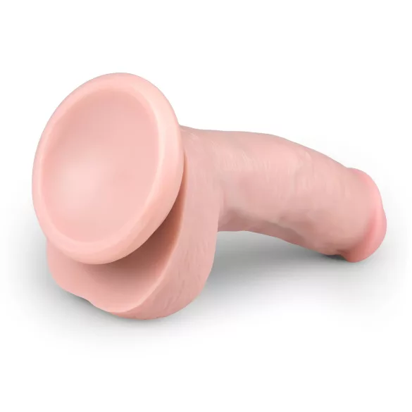 Easytoys - dildo s testisi in priseskom - 15 cm - naravna barva