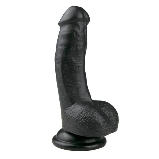 Easytoys - pripenjalni, testisni dildo (15 cm) - črn