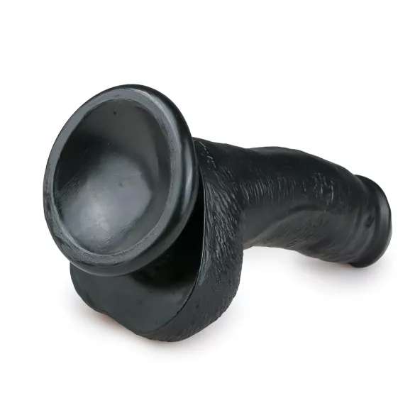 Easytoys - dildo s testisi in priseskom - 15 cm - črna