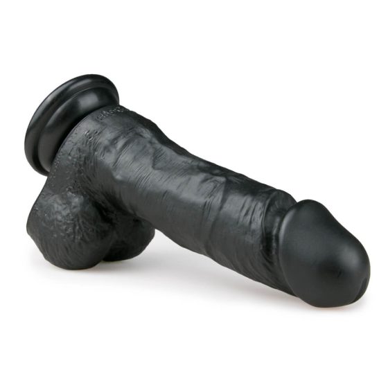 Easytoys - pripenjalni, testisni dildo (17,5 cm) - črn