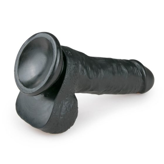 Easytoys - pripenjalni, testisni dildo (17,5 cm) - črn