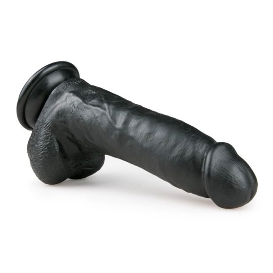 Easytoys - pripenjalni, testisni dildo (20 cm) - črn